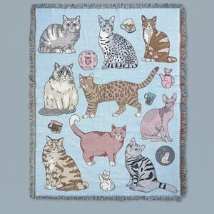 New  Karen Mabon Anthropologie cat lovers throw